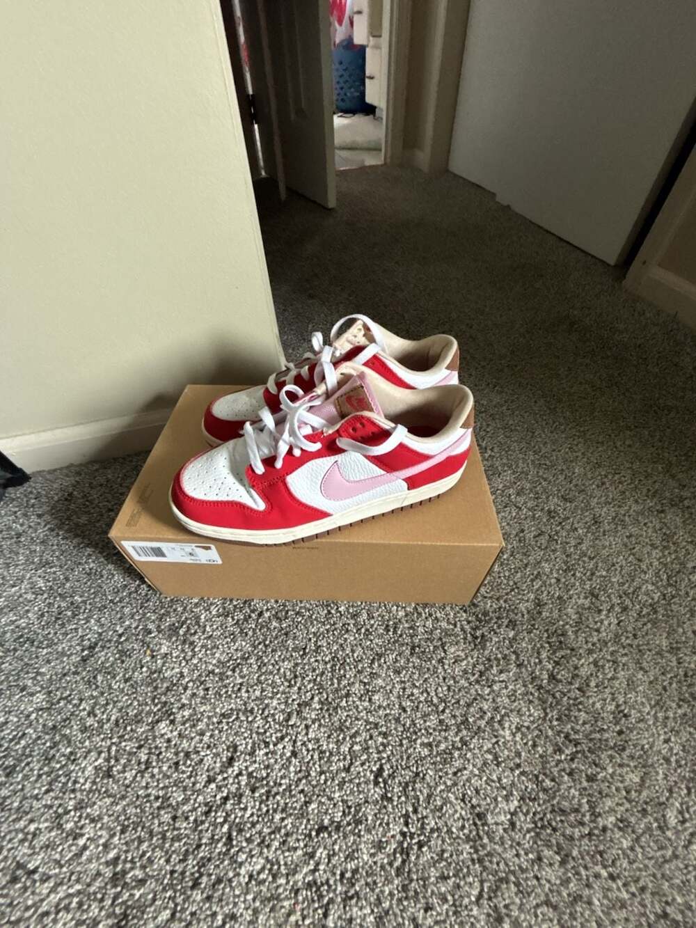 Nike Dunk Low PRM Bacon Size 7.5 Red Pink